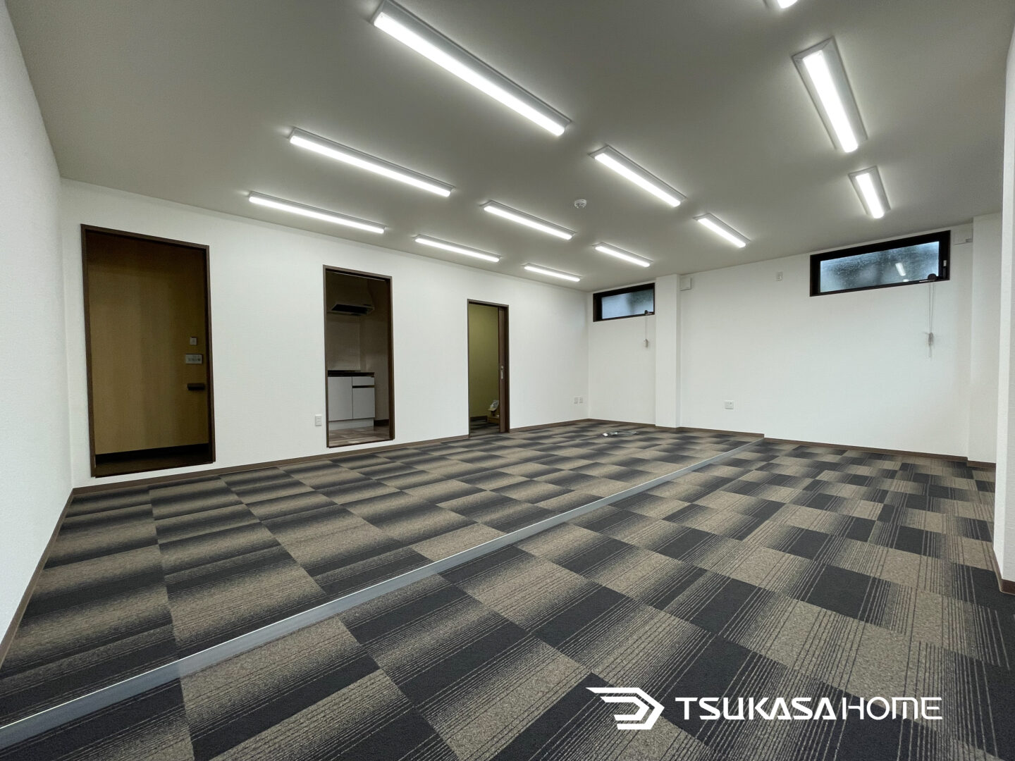 鉄骨事務所の広々とした内部空間（木更津市施工）