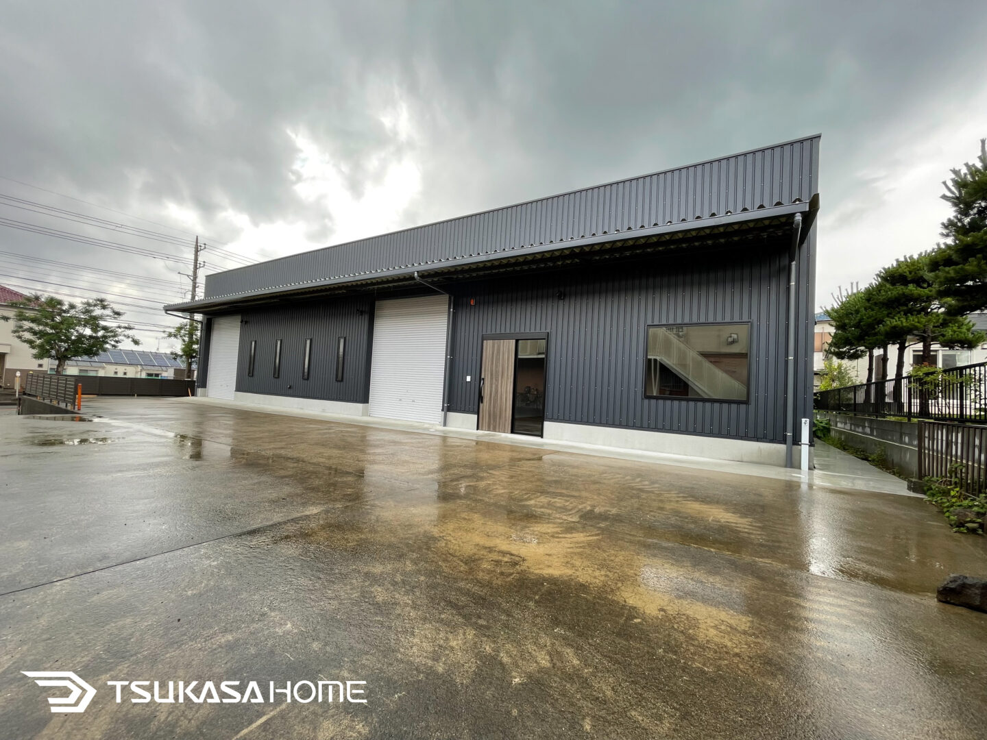 木更津市の鉄骨倉庫事務所の外観デザイン