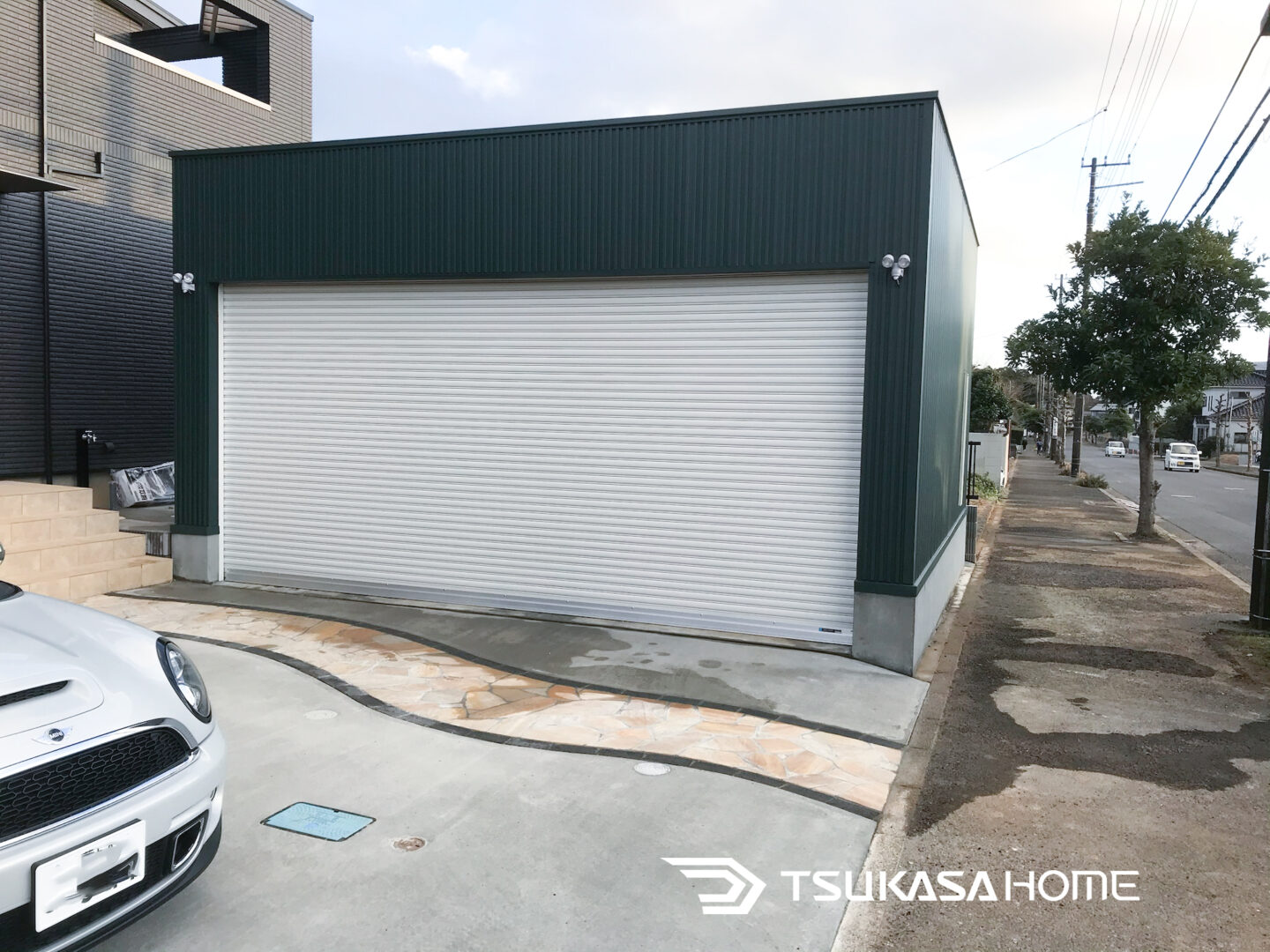 高級ガレージ2台駐車(銚子市）外観施工例