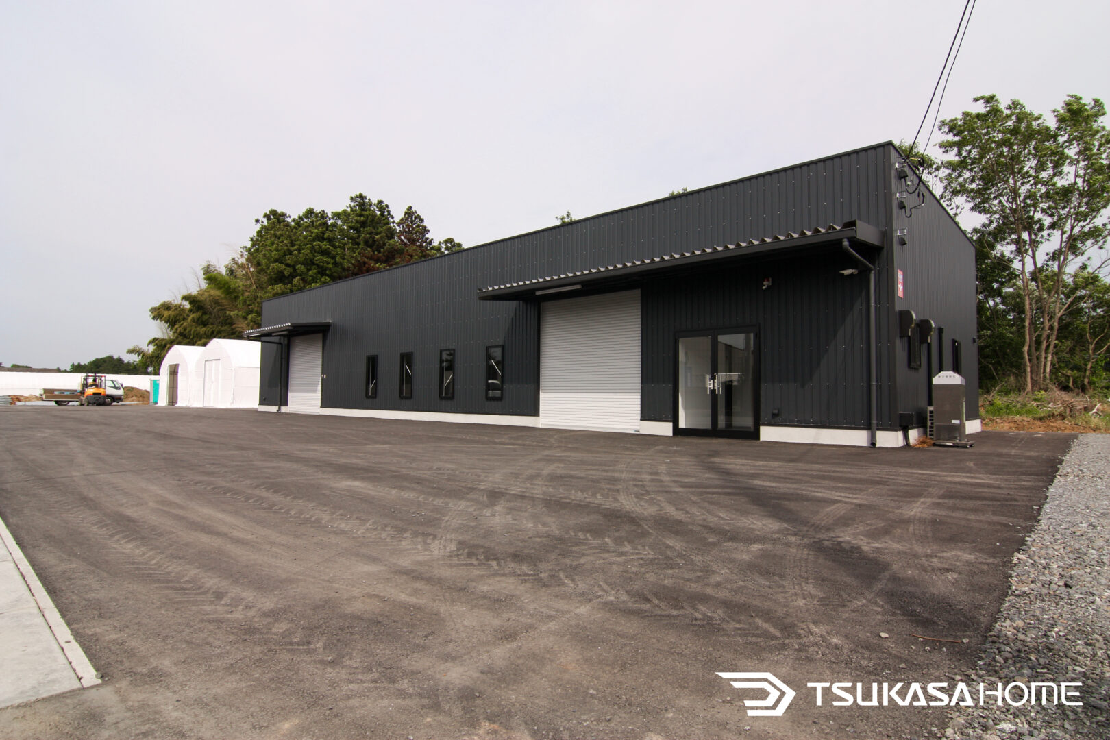 鉄骨構造のかっこいい農業用倉庫｜茨城県小美玉市施工事例