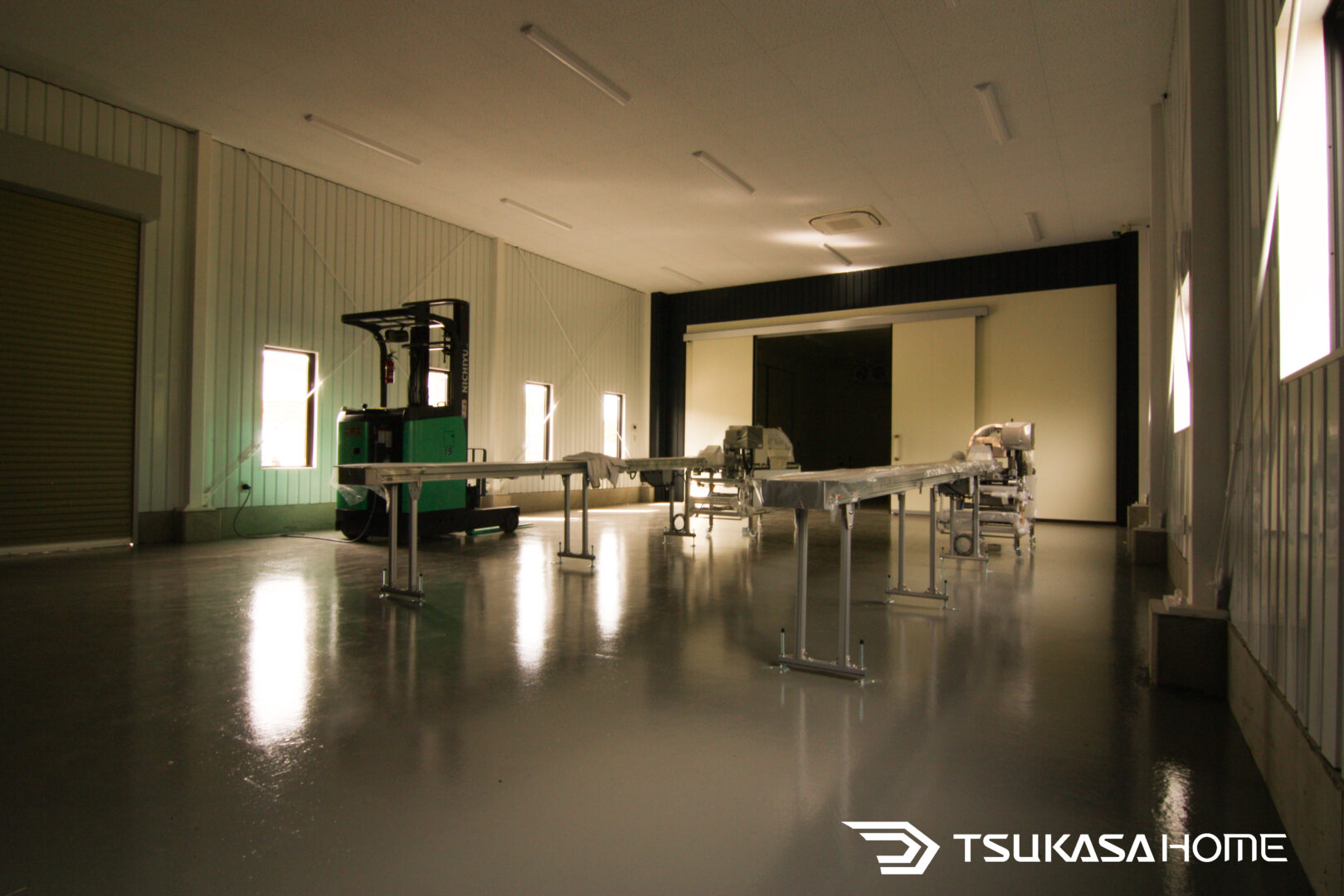 鉄骨倉庫の作業スペース内装｜茨城県小美玉市施工事例