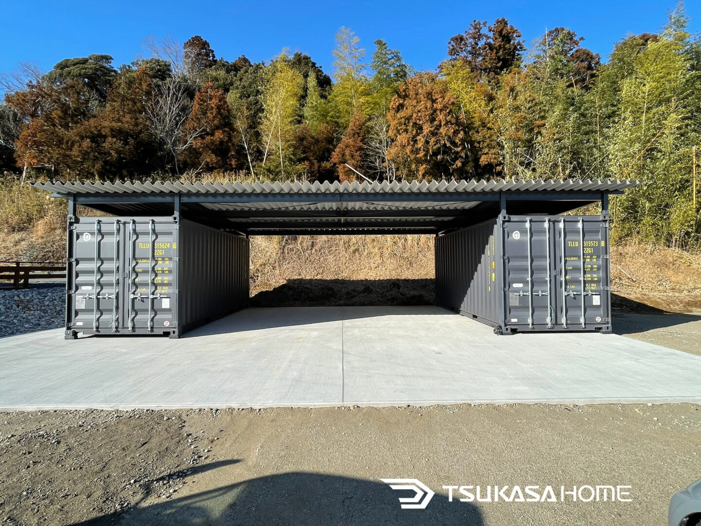 成田市で施工したコンテナガレージ