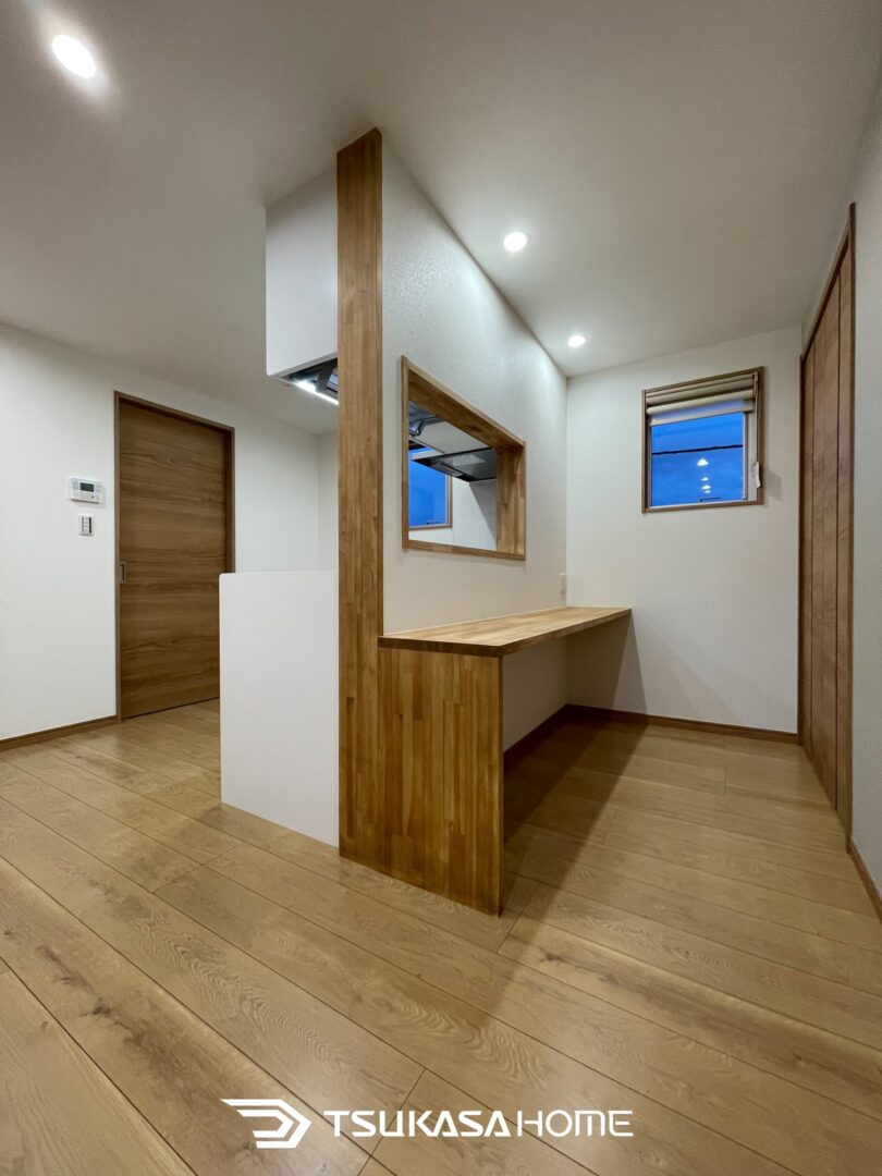 ワークスペースにもなるカウンター付き