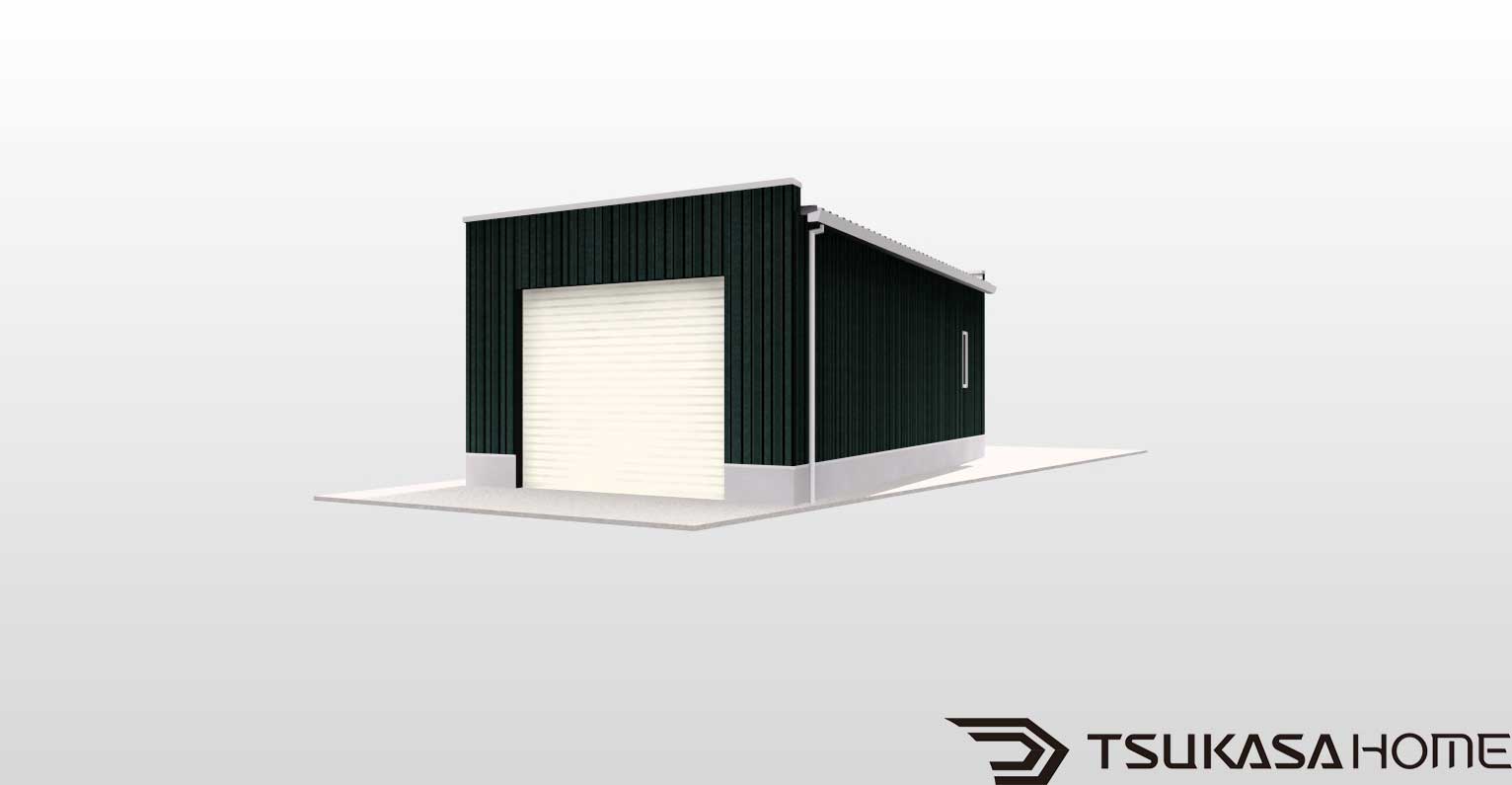 断熱仕様の木造ホビールームガレージ外観｜取手市で計画する趣味空間付きガレージ
