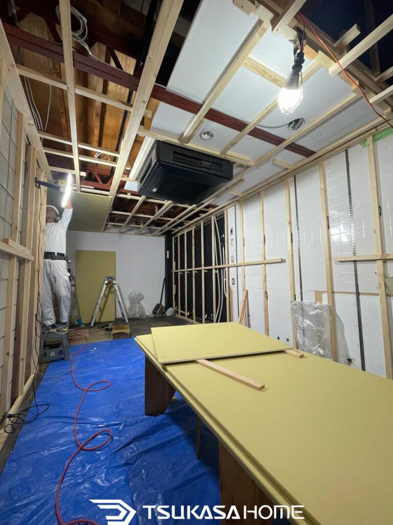 吉祥寺 店舗リフォーム 壁下地工事｜茨城店舗内装
