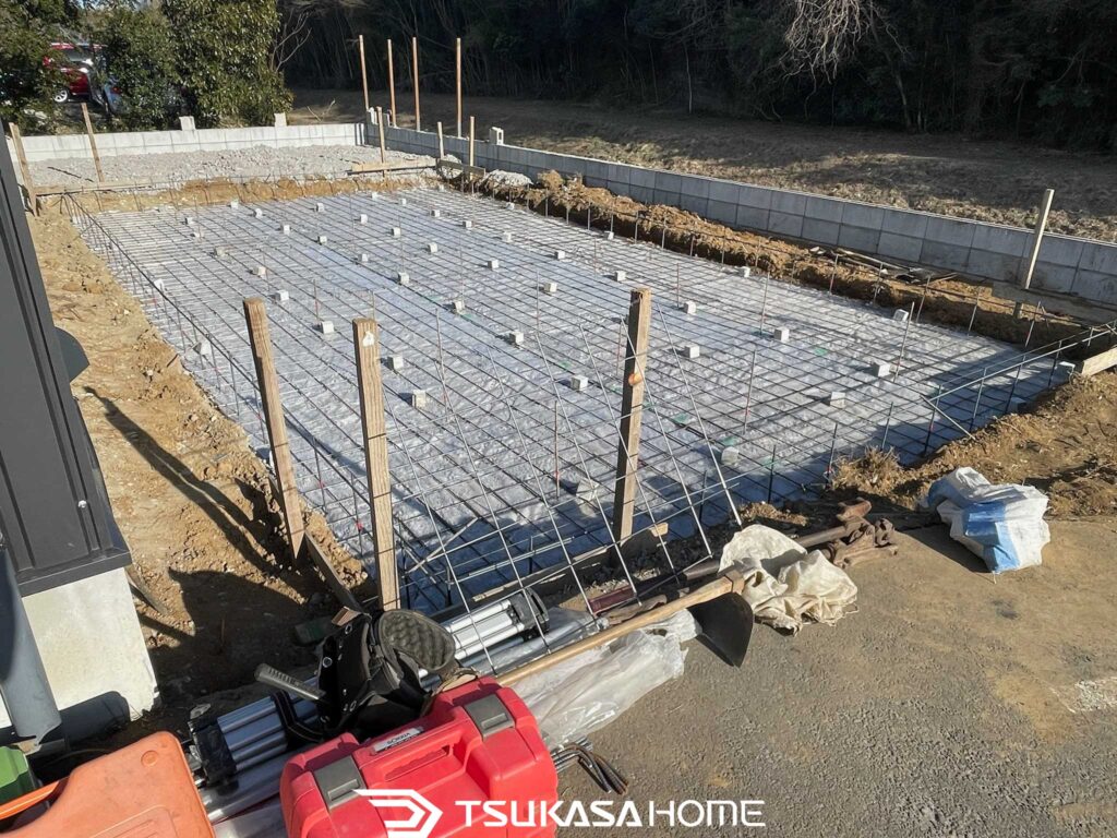 千葉県睦沢町 自動車塗装ブース ピット工事
配筋画像斜め