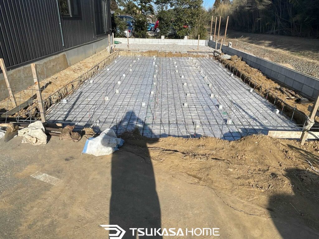 千葉県睦沢町 自動車塗装ブース ピット工事
配筋画像正面