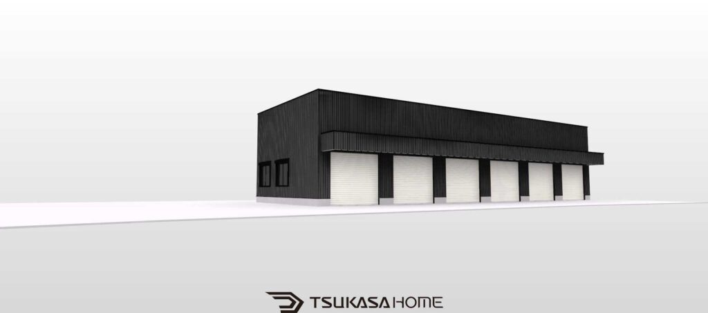 千葉県睦沢町 ガレージ倉庫 建築計画イメージ