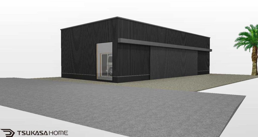 木更津市 3台駐車 鉄骨造ガレージハウス 建築イメージ